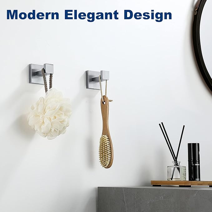 Towel Hooks For Bathrooms, Brushed Nickel Towel Hook For Kitchen Bathroom - Image 6
