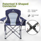 ALPHA CAMP Heavy Duty Camping Chair 500LBS Capacity, Oversized Folding Chair for Heavy People, Padded Portable Outdoor Chair with Cooler Bag & Cup Holder for Camping, Fishing, Beach - Image 9