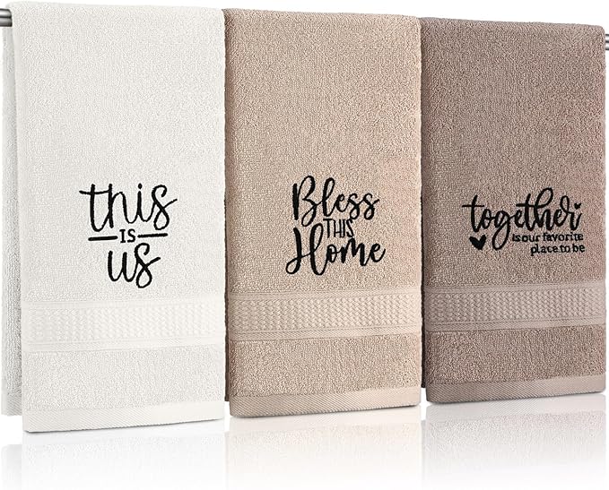 3 Pcs Farmhouse Decorative Hand Towels by FuWeave