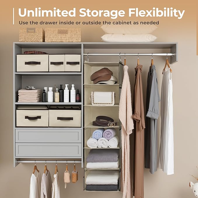 GRANNY SAYS Hanging Closet Organizers and Storage 6 Shelves, Closet Hanging - Image 4