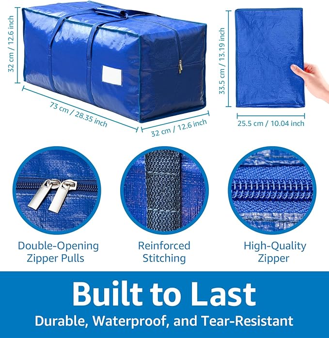 6 Pack Large Moving Bags Heavy Duty – Reusable Storage Bags - Image 6