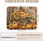 Fall Pumpkin Dish Drying Mat Autumn Maple Leaves Thanksgiving Large Kitchen - Image 3