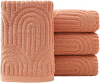 Pidada Hand Towels Set of 4 Striped Pattern 100% Cotton Absorbent Soft by Pidada