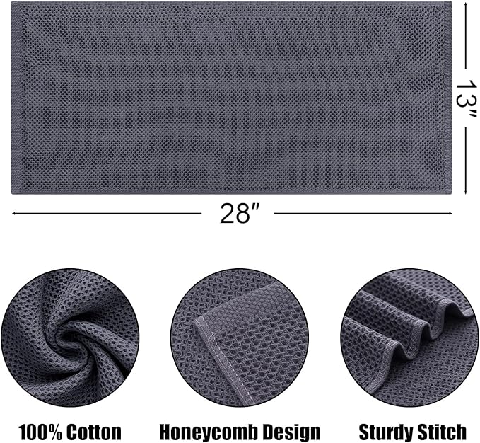 Kitinjoy 100% Cotton Waffle Weave Kitchen Towels, Kitchen Hand Towels, 13 in x - Image 2