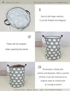Round waterproof laundry basket, foldable storage basket, laundry Hampers - Image 5