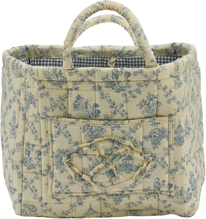 Quilted Fabric Storage Basket by Unknown