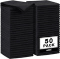 AIDEA Microfiber Cleaning Cloth Black 50PK, Microfiber Towels by AIDEAHOME
