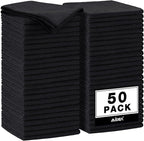 AIDEA Microfiber Cleaning Cloth Black 50PK, Microfiber Towels by AIDEAHOME