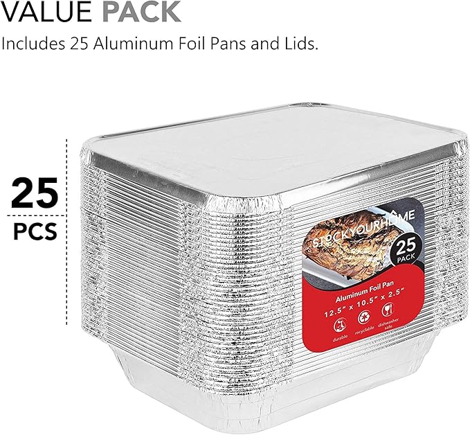 Stock Your Home Foil Pans with Lids - Image 3