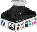 ZOBER Black Velvet Hangers 50 Pack by ZOBER