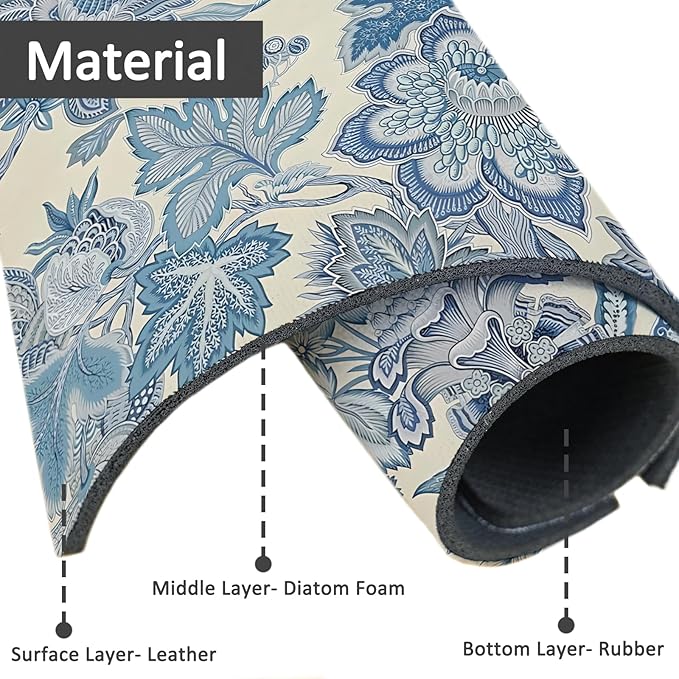 15" X 5.5" Kitchen Sink Splash Guard Faucet Mat Floral Super Absorbent Fast - Image 4
