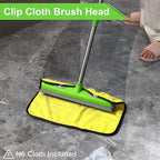 Rubber Broom with Squeegee for Carpet Pet Hair Remover, 57 inch Long Handled - Image 4