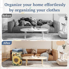 Vintage Sunflower Laundry Basket, Foldable Oxford Cloth Butterfly Laundry Hamper - Image 5