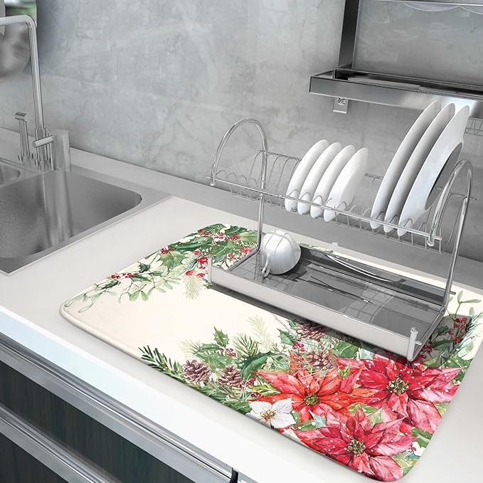 Giwawa Poinsettia Dish Drying Mat - Image 5