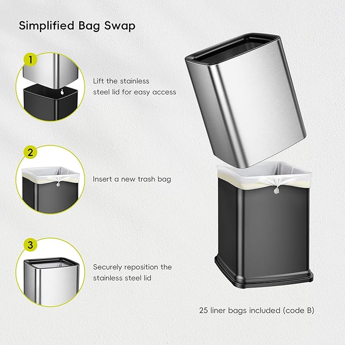 EKO Laguna 2.6 Gallon/10L Open Top Trash Can - Image 4