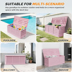 VINGLI 75 Gallon Collapsible Outdoor Storage Box, Simple-to-assemble Plastic Storage Containers with Lid, Patio Deck Box Furniture for Garden, Pool, Balcony, Yard (Pink) - Image 7