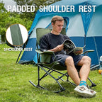 Portal Outdoor Rocking Chair Camping Folding Portable Rocker with Cup Holder Side Pocket Carry Bag, Support 350LBS (Green), 2 Pack - Image 3