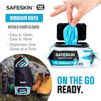 SAFESKIN Disposable Nitrile Gloves in POP-N-GO Pack Medium Duty, Powder-Free - Image 3