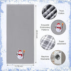 3 Pcs Winter Hand Towels for Bathroom Snowflake Snowman Embroidered Bathroom - Image 3
