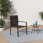 Best Choice Products Set of 2 Stackable Outdoor Wicker Dining Chairs All-Weather Firepit Armchair w/Armrests, Steel Frame for Patio, Deck, Garden, Yard - Brown - Image 2