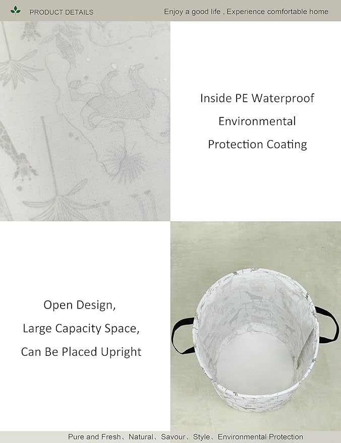 Round waterproof laundry basket, foldable storage basket, laundry Hampers - Image 4