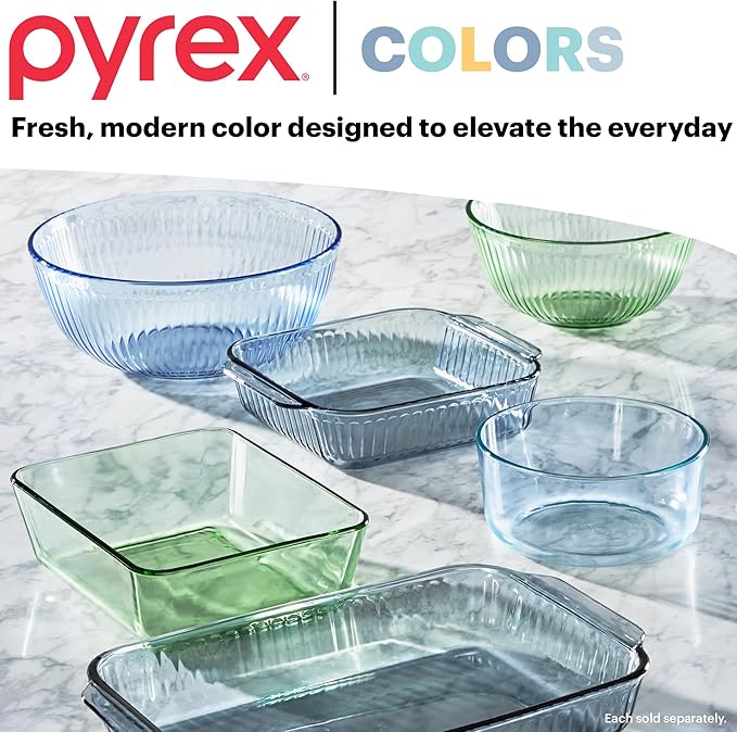 Pyrex Colors Tinted Small/Medium Round Food Storage Container Set, Snug Fit - Image 5