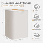 STORAGE MANIAC 1-Pack Large Laundry Hamper, 100L Collapsible Laundry Basket - Image 4