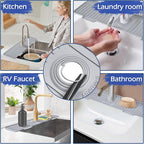 20 inch Kitchen Sink Splash Guard, 10° Large Slope & Adaptable Hole Faucet Mat - Image 7