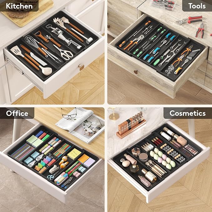 Lifewit Utensil Organizer for Kitchen Drawers, Expandable Cooking Utensil Tray - Image 8