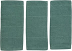 Serafina Home Dark Emerald Green Kitchen Hand Dish Towels: Oversized 28" x 18" - Image 9