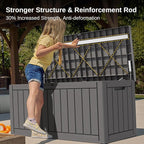 EAST OAK Outdoor Storage Box, 90 Gallon Deck Box, Waterproof Resin Storage Bin for Patio Cushions, Gardening Tools, Lockable, UV Resistant, Grey - Image 4