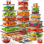 52 PCS Food Storage Containers Set by JSCARESFINDBEAUTYINLIFE