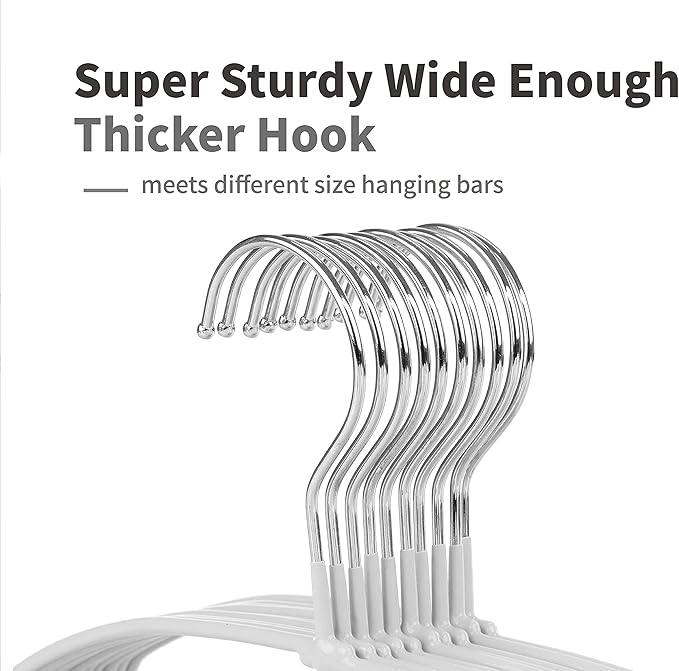 TOPIA HANGER Metal Hangers 20 Pack, Non Slip Clothes Hangers Space Saving - Image 2