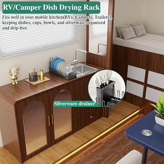 Small Dish Drying Rack for Kitchen Counter, Dish Drainer Rack - Image 4