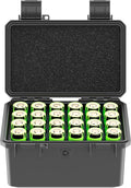 KIWIFOTOS 24 Slots 21700/20700 Battery Storage Case IP67 Waterproof Hard Case by KIWIFOTOS