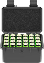 KIWIFOTOS 24 Slots 21700/20700 Battery Storage Case IP67 Waterproof Hard Case by KIWIFOTOS