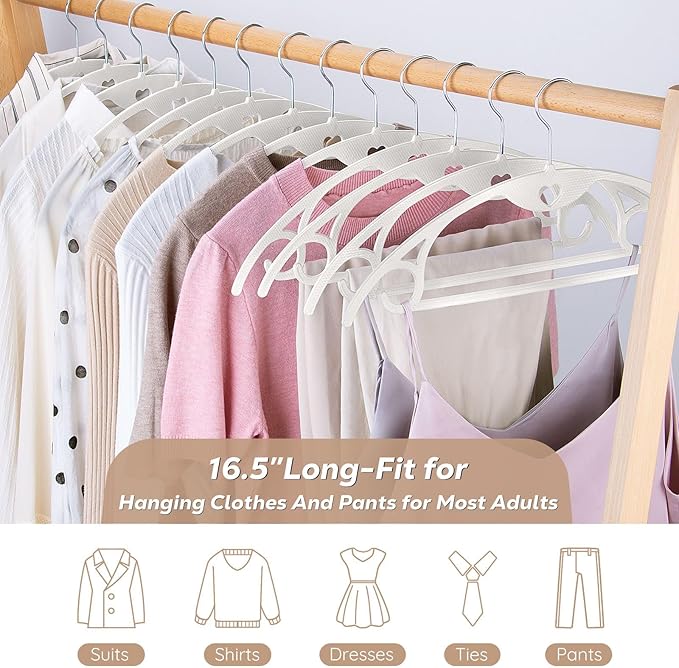 Plastic Hangers 30 Pack: No Shoulder Bumps Ultra Thin Clothes Hanger - Image 7