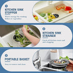 Kitchen Sink Drain Strainer 2 Pack, 304 Stainless Steel Pop Up Sink Stopper - Image 6