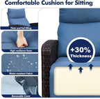 Outdoor Recliner Chair, Wicker Patio Recliners with Adjustable Backrest and Extended Foot Rest, Reclining Patio Chairs with Flip Table & Removable Cushion Cover for Porch - Image 4