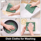 Mordimy 100% Cotton Terry Cloth Dish Cloths, Soft and Absorbent Checkered Dish - Image 4