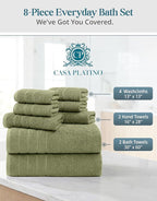Casa Platino 100% Cotton Hotel Bath Towel Set - Image 4