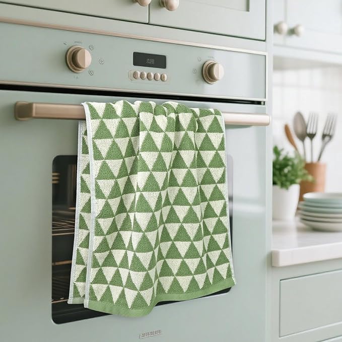 Jacquotha Hand Towels Green, 4-Piece Cotton Terry Kitchen Towels, Bathroom - Image 2