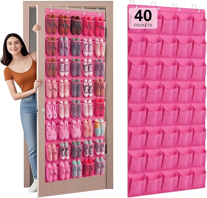 40-Pocket Over the Door Shoe Organizer by Unknown