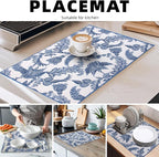 2 Pack XXL 17" x 24" Blue and White Porcelain Dish Drying Mat - Image 4
