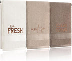 3 Pcs So Fresh and So Clean Clean Farmhouse Decorative Hand Towels by FuWeave