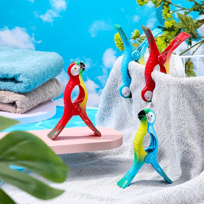 4 Pieces Beach Towel Clip Jumbo Size Chair Clips Towel Holder Clothes Pegs - Image 4
