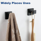 Towel Hooks For Bathrooms, Matte Black Towel Hook For Kitchen Bathroom - Image 2