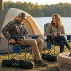 FAIR WIND 2 Pack Heavy Duty Camping Chair, Oversized Padded Folding Chair for Big and Tall (450lbs), Extra Wide Seat with Integrated Cooler & Storage Pocket, Adjustable Lumbar Support for Outdoor - Image 2