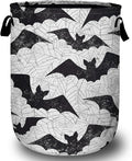 Retro Black White Bat Laundry Basket, Halloween Laundry Hamper Collapsible by ANTJOO