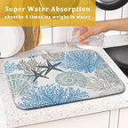 Coastal Blue Gray Dish Drying Pad 16 x 18 Inch - Image 7